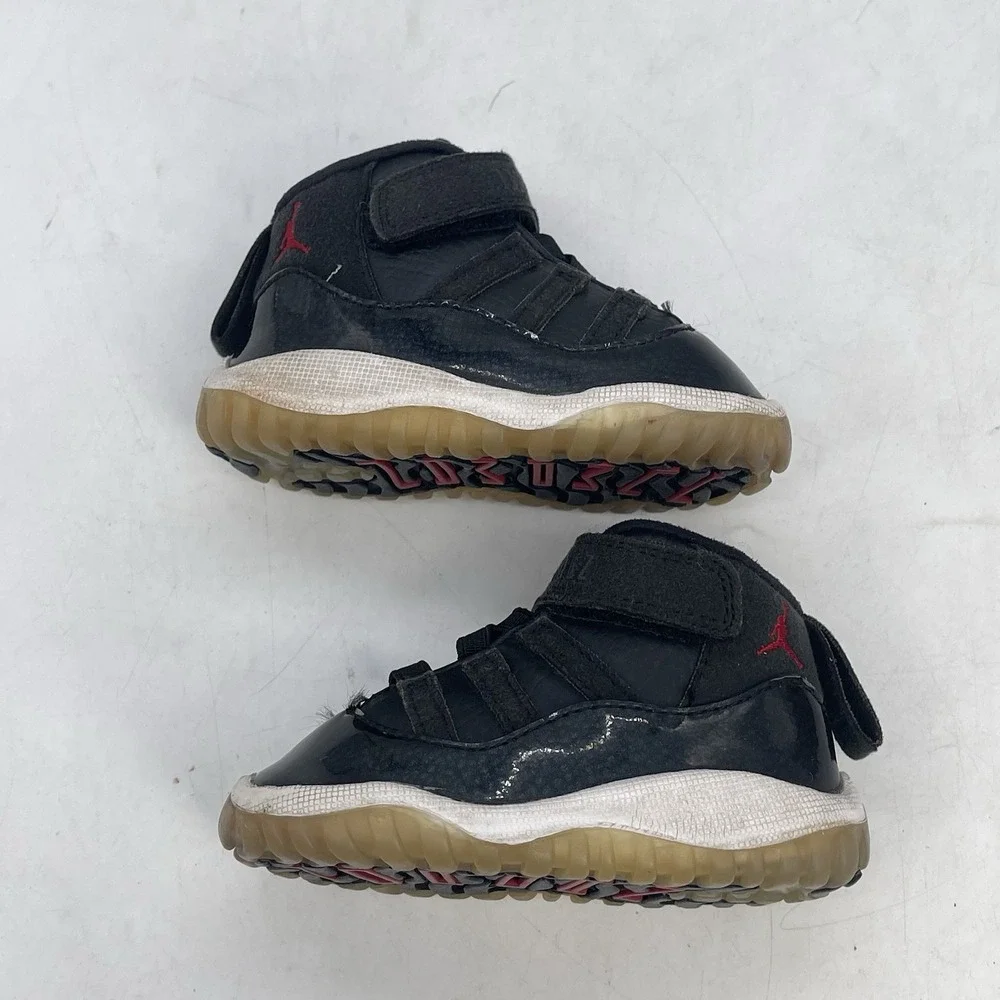 Nike Air Jordan XI Shoes Baby 4c 11 72-10 2015 Black White Retro 378040-002